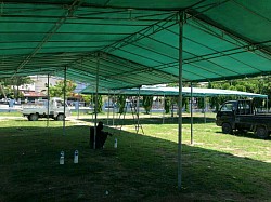 Tenda Miring 4x8 bentuk rumah